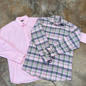 Boys dress shirts. One Nordstrom brand. One Chaps brand.